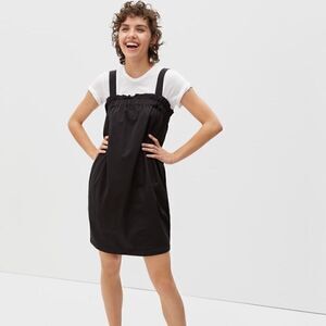 NWOT Everlane Black Convertible Cotton Paperbag Dress Sz Womens S